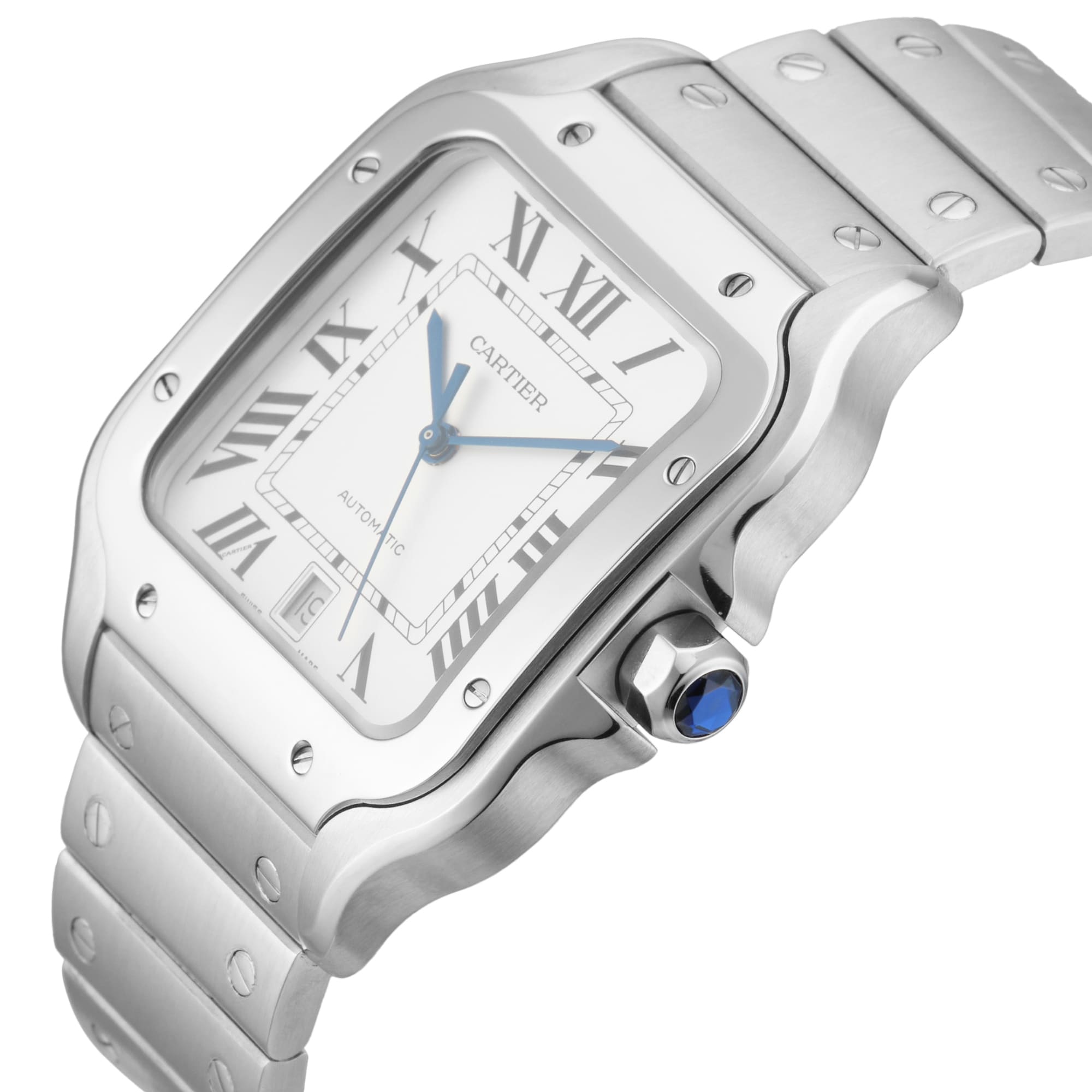 Pre-Owned Cartier Santos de 40mm Large Model Automatic Stainless Steel Pre-Owned Cartier Santos de 40mm Large Model Automatic Stainless Steel