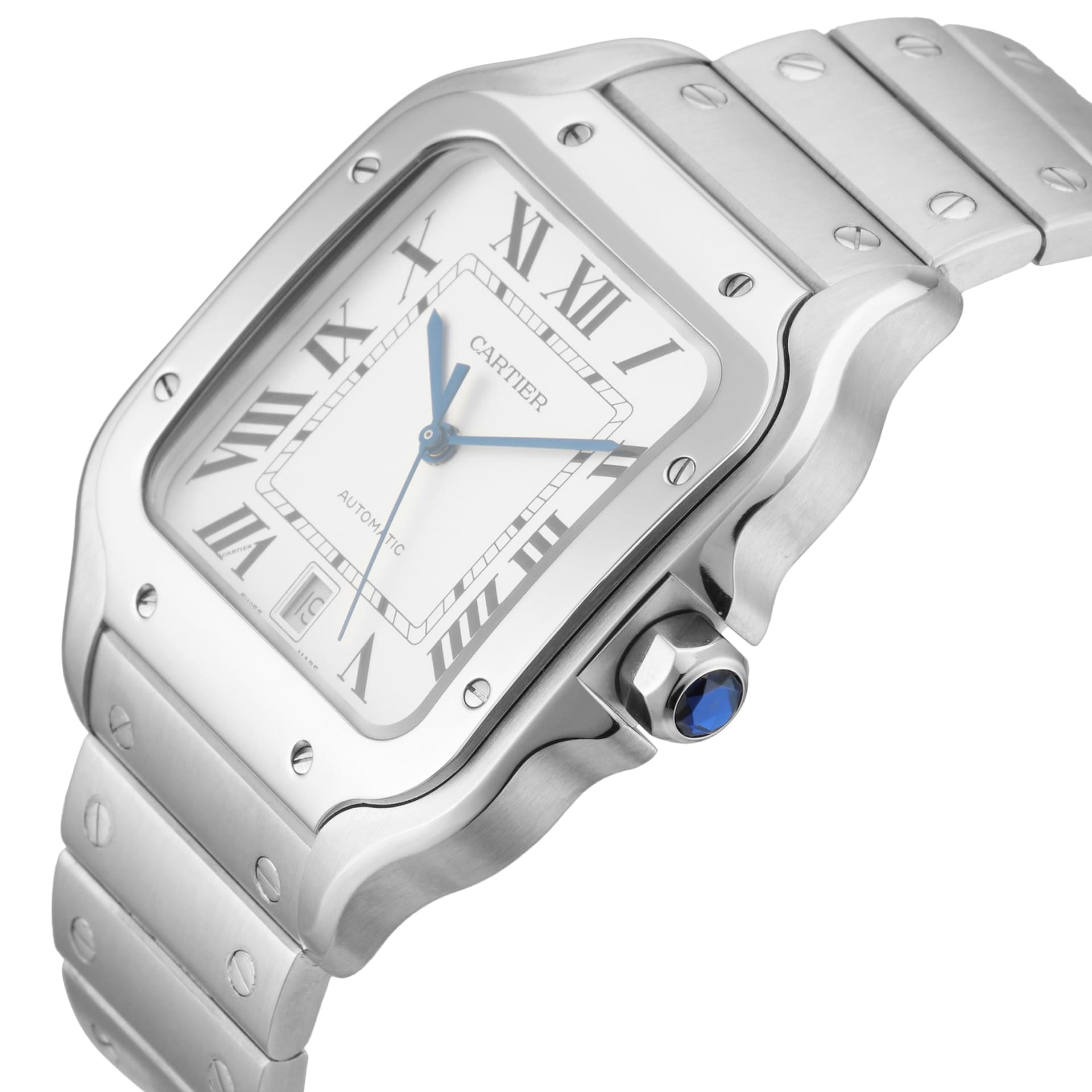 Pre-Owned Cartier Santos de 40mm Large Model Automatic Stainless Steel Pre-Owned Cartier Santos de 40mm Large Model Automatic Stainless Steel