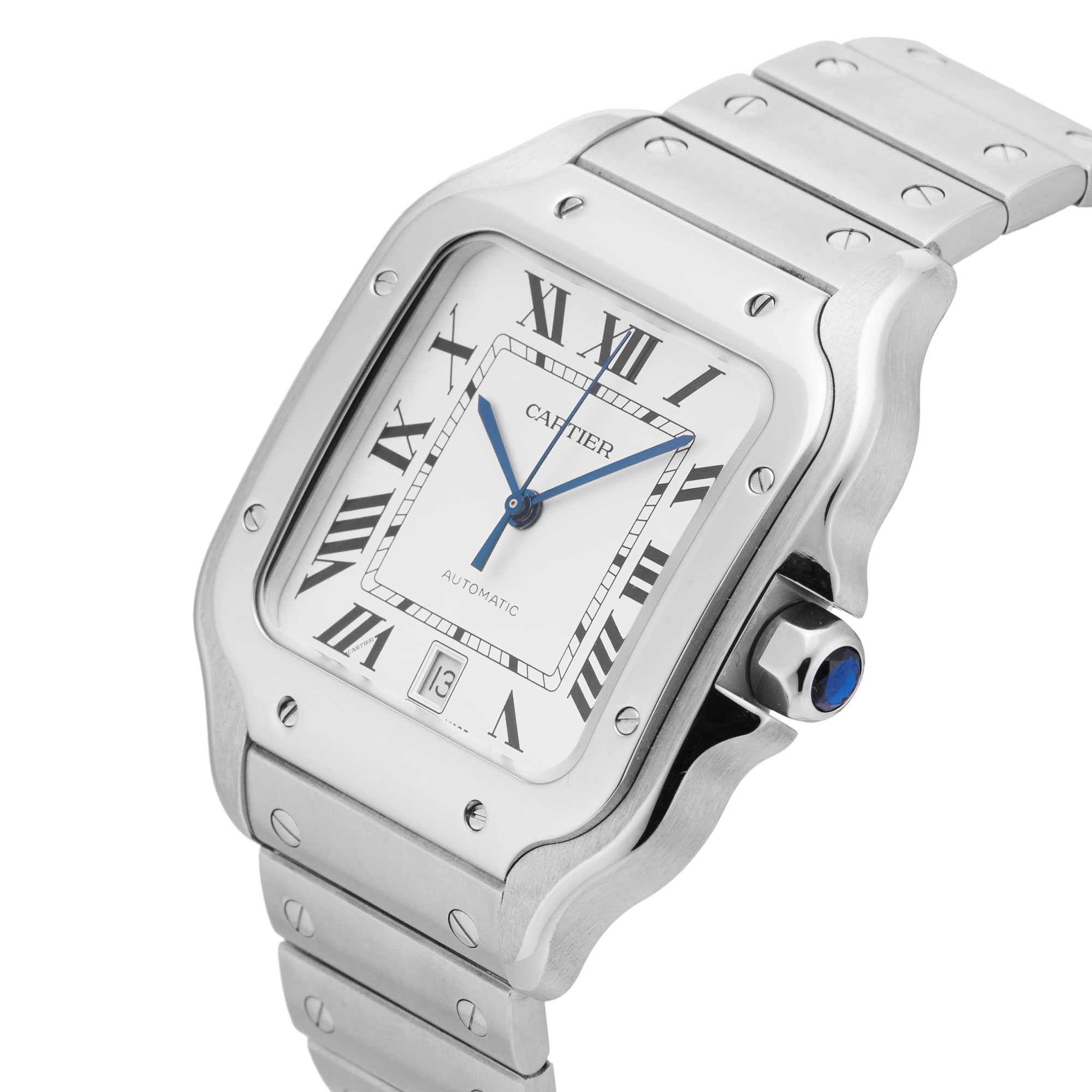 Pre-Owned Cartier Santos de 40mm Large Model Automatic Stainless Steel Pre-Owned Cartier Santos de 40mm Large Model Automatic Stainless Steel