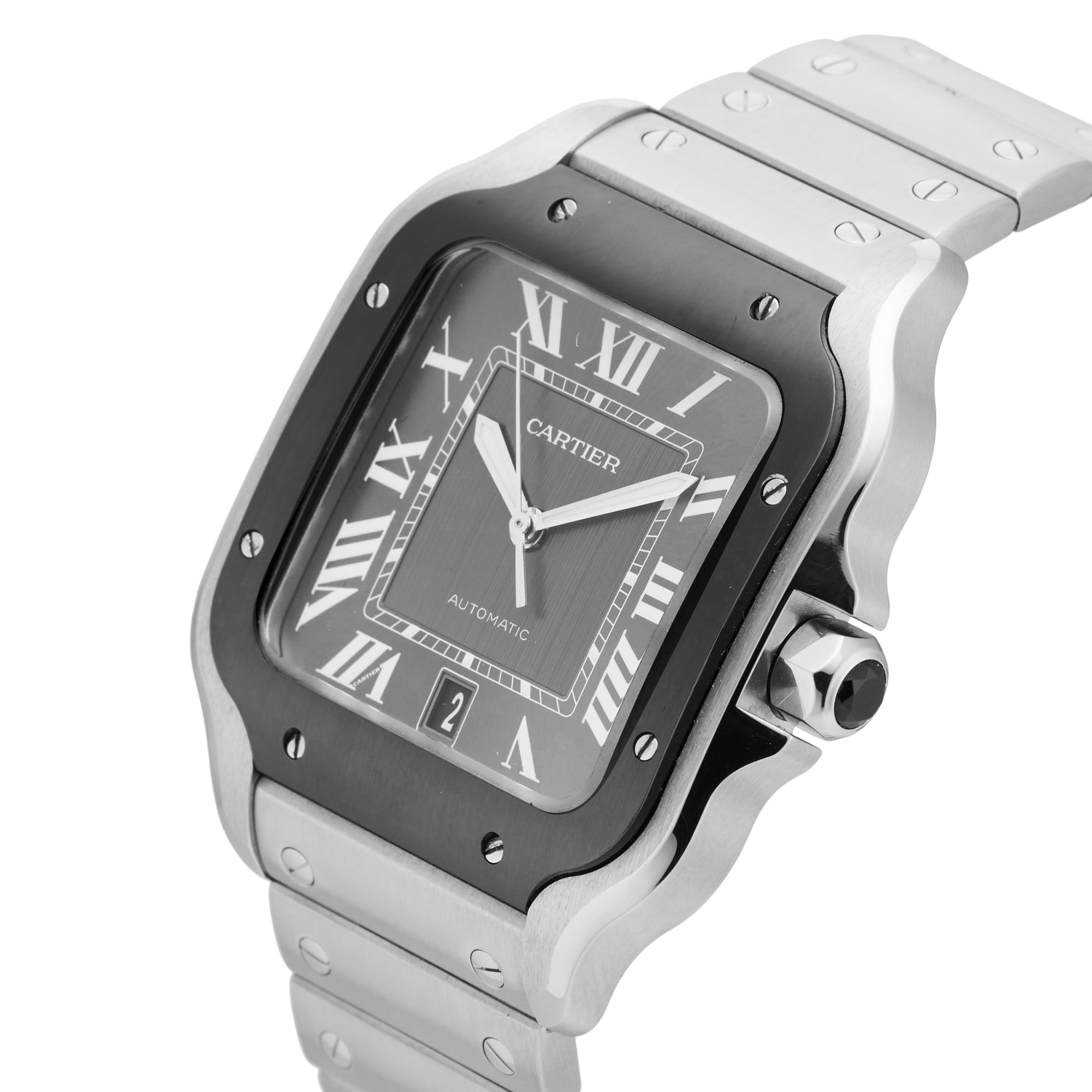 Pre-Owned Cartier Santos De 39.8mm Stainless Steel