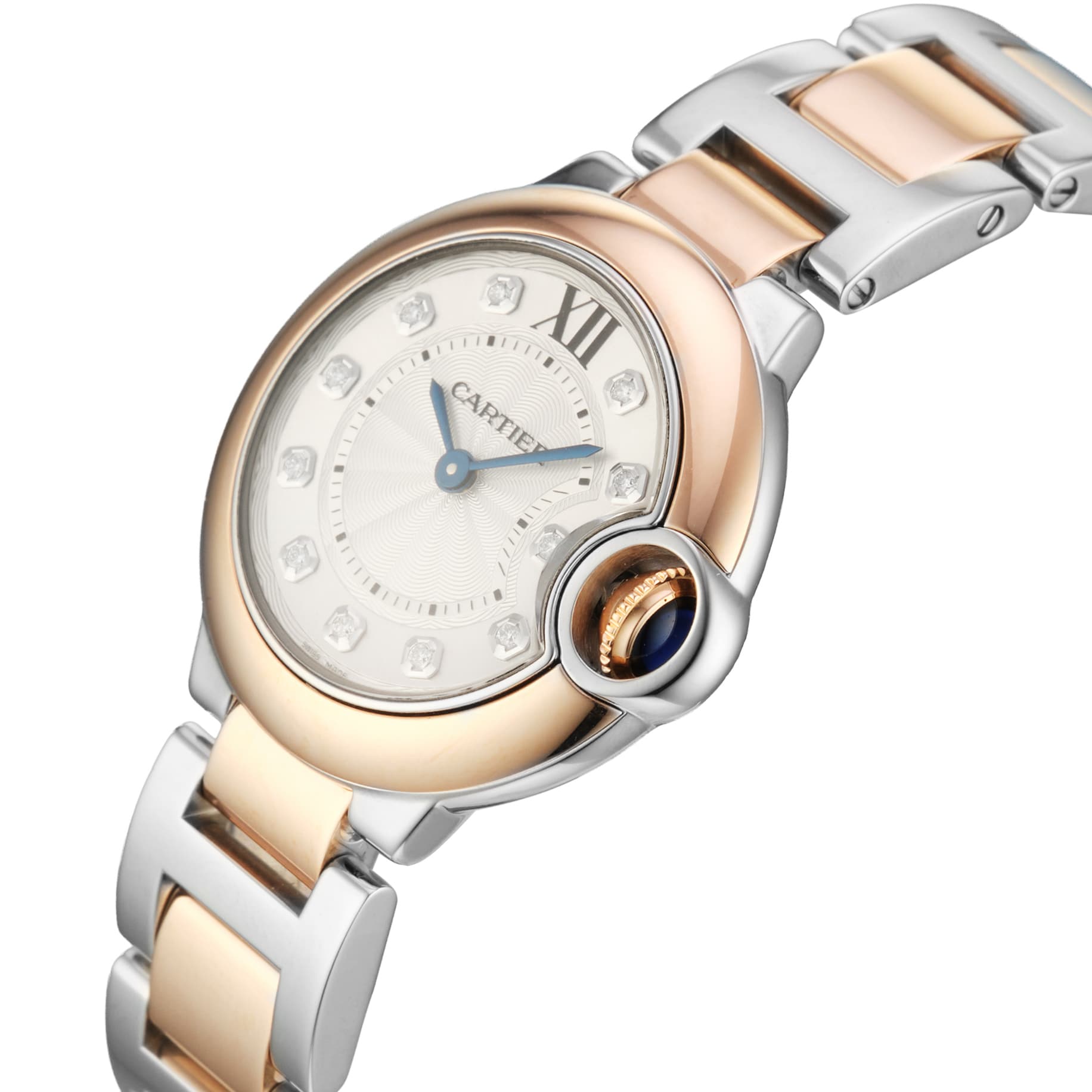 Pre-Owned Cartier Ballon Bleu 28mm Stainless Steel and Rose Gold Pre-Owned Cartier Ballon Bleu 28mm Stainless Steel and Rose Gold