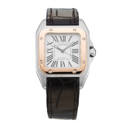 40630327 - Santos 100 33mm Stainless Steel and Rose Gold