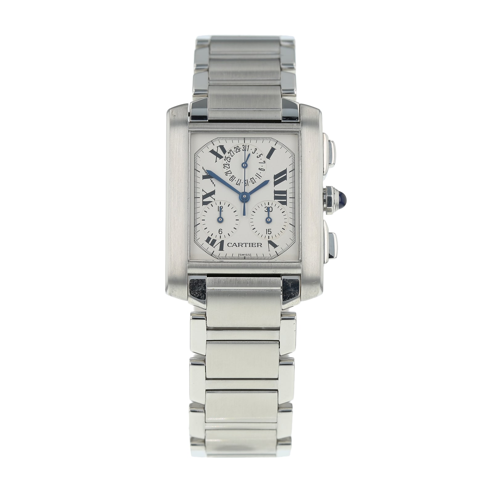 Pre-Owned Cartier Tank Francaise Chronoflex Mens Watch W51001Q3/2303 Pre-Owned Cartier Tank Francaise Chronoflex Mens Watch W51001Q3/2303