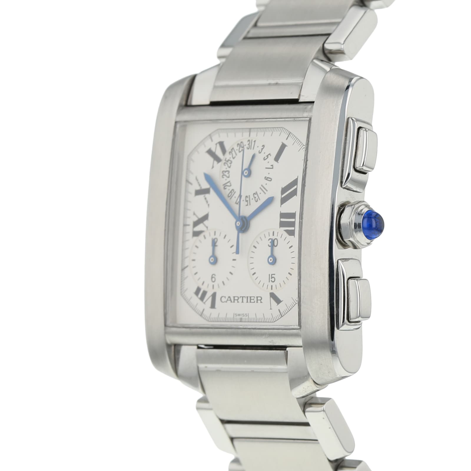 Pre-Owned Cartier Tank Francaise Chronoflex Mens Watch W51001Q3/2303 Pre-Owned Cartier Tank Francaise Chronoflex Mens Watch W51001Q3/2303