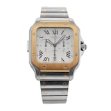 Pre-Owned Cartier Santos Chronograph 44.9mm Stainless Steel and Yellow Gold
