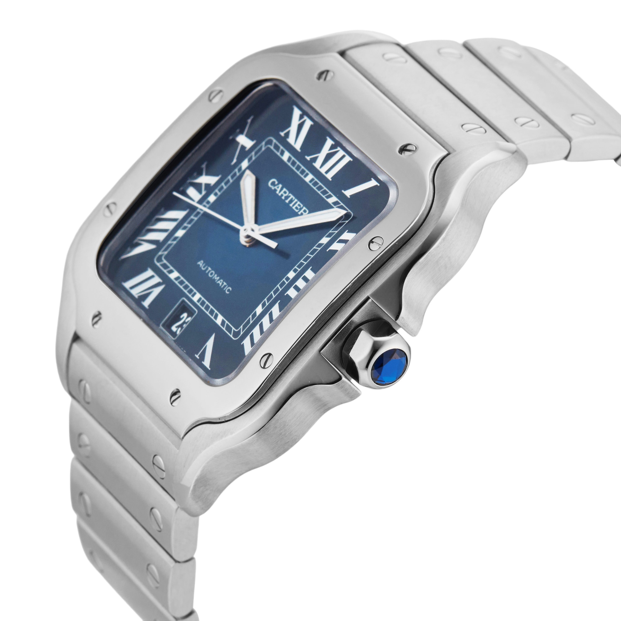 Pre-Owned Cartier Santos de 39.8mm Stainless Steel Pre-Owned Cartier Santos de 39.8mm Stainless Steel