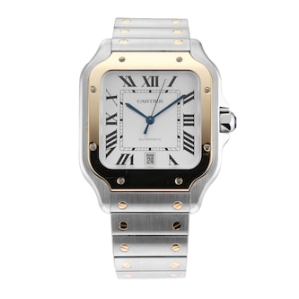 Pre-Owned Cartier Santos 39.8mm Stainless Steel and Yellow Gold Pre-Owned Cartier Santos 39.8mm Stainless Steel and Yellow Gold