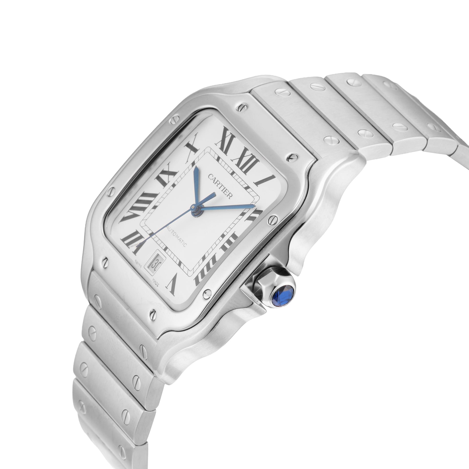 Pre-Owned Cartier Santos de 39.8mm Large Model Stainless Steel