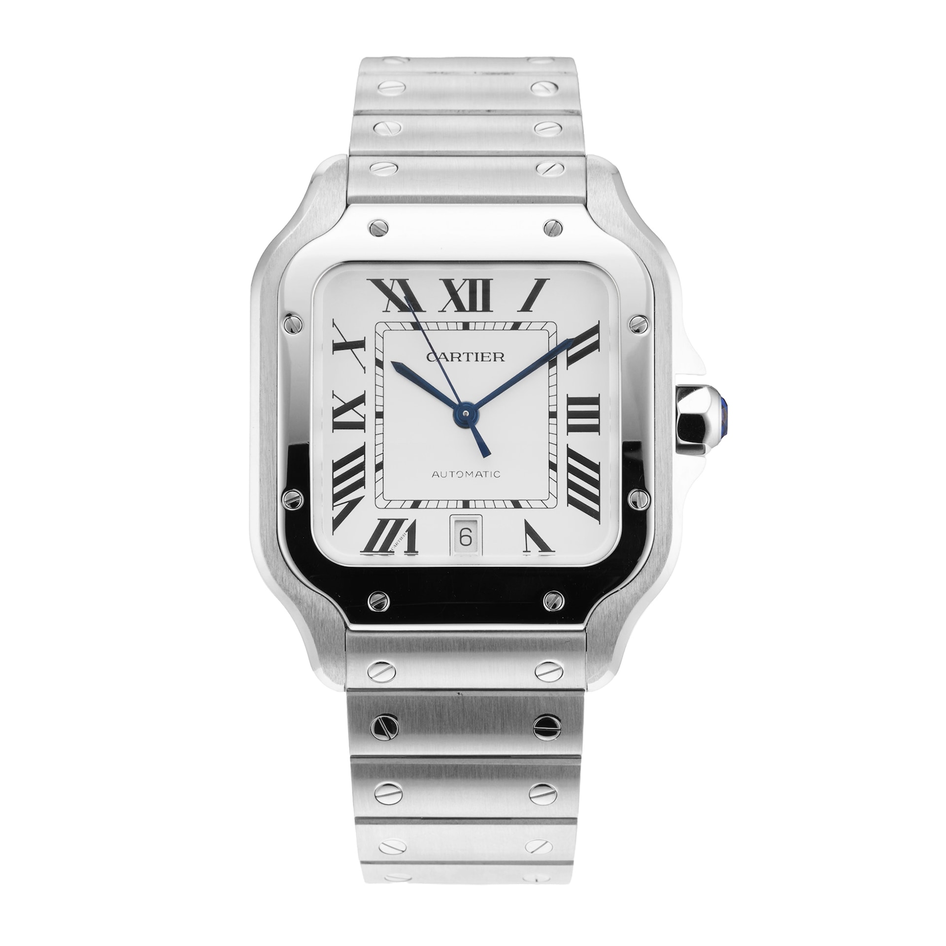 Pre-Owned Cartier Santos de 39.8mm Large Model Stainless Steel