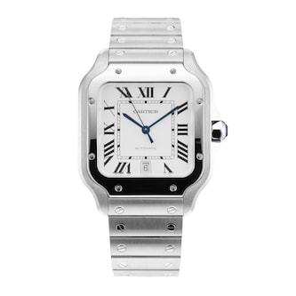 Pre-Owned Cartier Santos de 39.8mm Large Model Stainless Steel Pre-Owned Cartier Santos de 39.8mm Large Model Stainless Steel