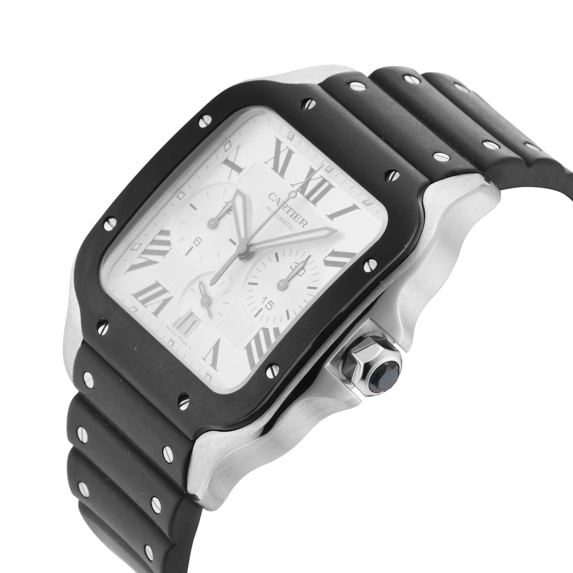 Pre-Owned Cartier Santos De Chronograph 43.3mm Stainless Steel Pre-Owned Cartier Santos De Chronograph 43.3mm Stainless Steel