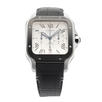 Pre-Owned Cartier Santos De Chronograph 43.3mm Stainless Steel
