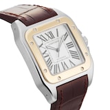 Pre-Owned Cartier Santos 100 Large 41mm Stainless Steel and Yellow Gold