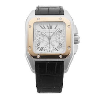 Pre-Owned Cartier Santos 100 42mm Stainless Steel and Yellow Gold Pre-Owned Cartier Santos 100 42mm Stainless Steel and Yellow Gold