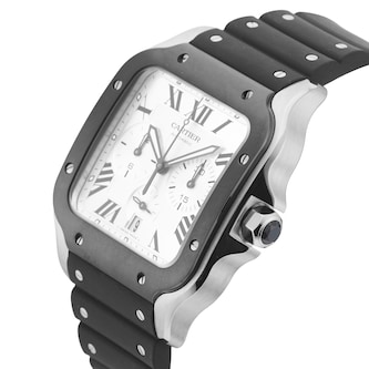 Pre-Owned Cartier Santos De Chronograph 43.3mm Stainless Steel Pre-Owned Cartier Santos De Chronograph 43.3mm Stainless Steel