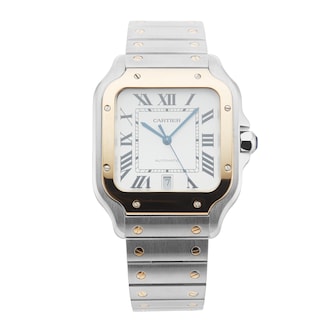 Pre-Owned Cartier Santos De 39.8mm Stainless Steel and Yellow Gold Pre-Owned Cartier Santos De 39.8mm Stainless Steel and Yellow Gold