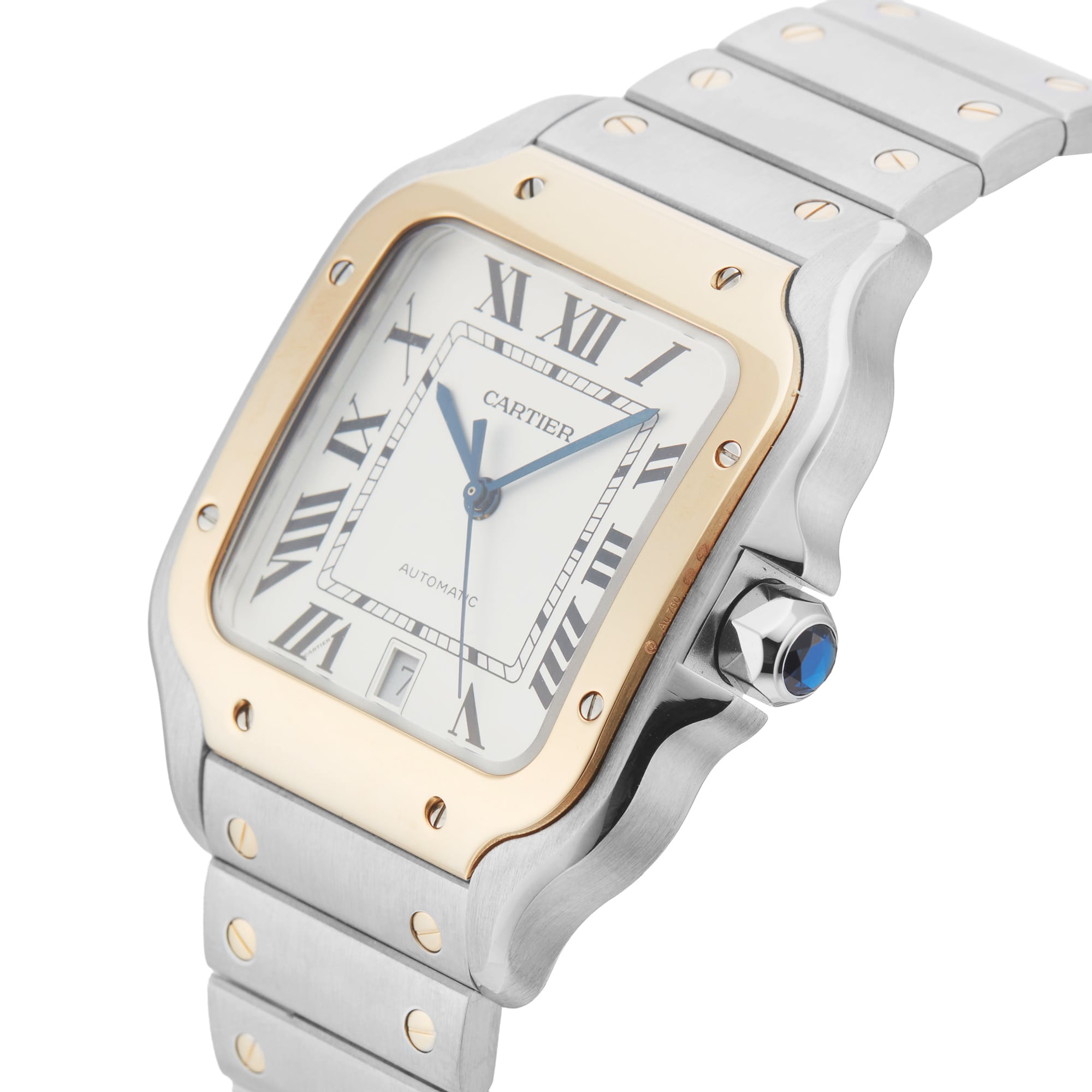 Pre-Owned Cartier Santos De 39.8mm Stainless Steel and Yellow Gold Pre-Owned Cartier Santos De 39.8mm Stainless Steel and Yellow Gold