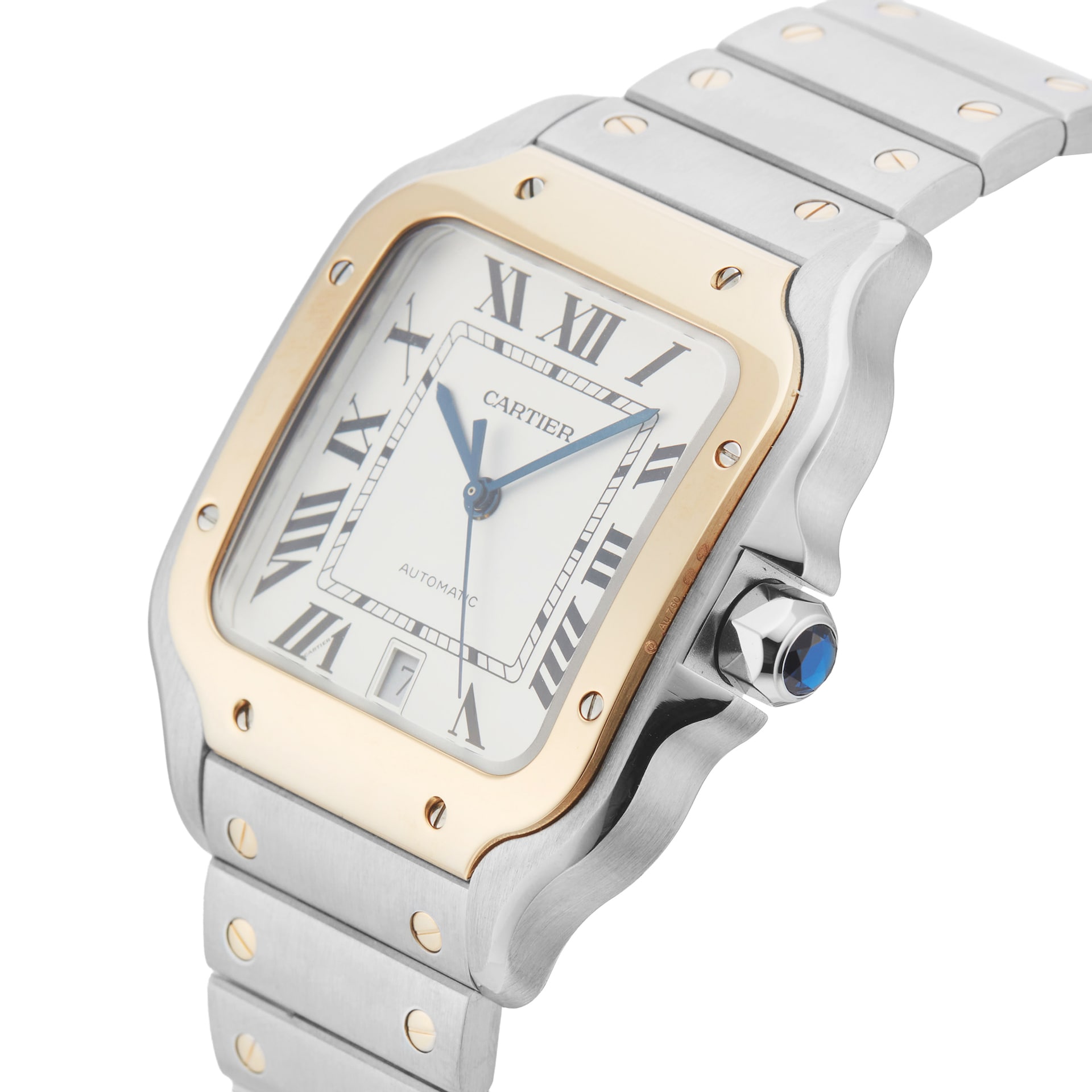 Pre-Owned Cartier Santos De 39.8mm Stainless Steel and Yellow Gold Pre-Owned Cartier Santos De 39.8mm Stainless Steel and Yellow Gold