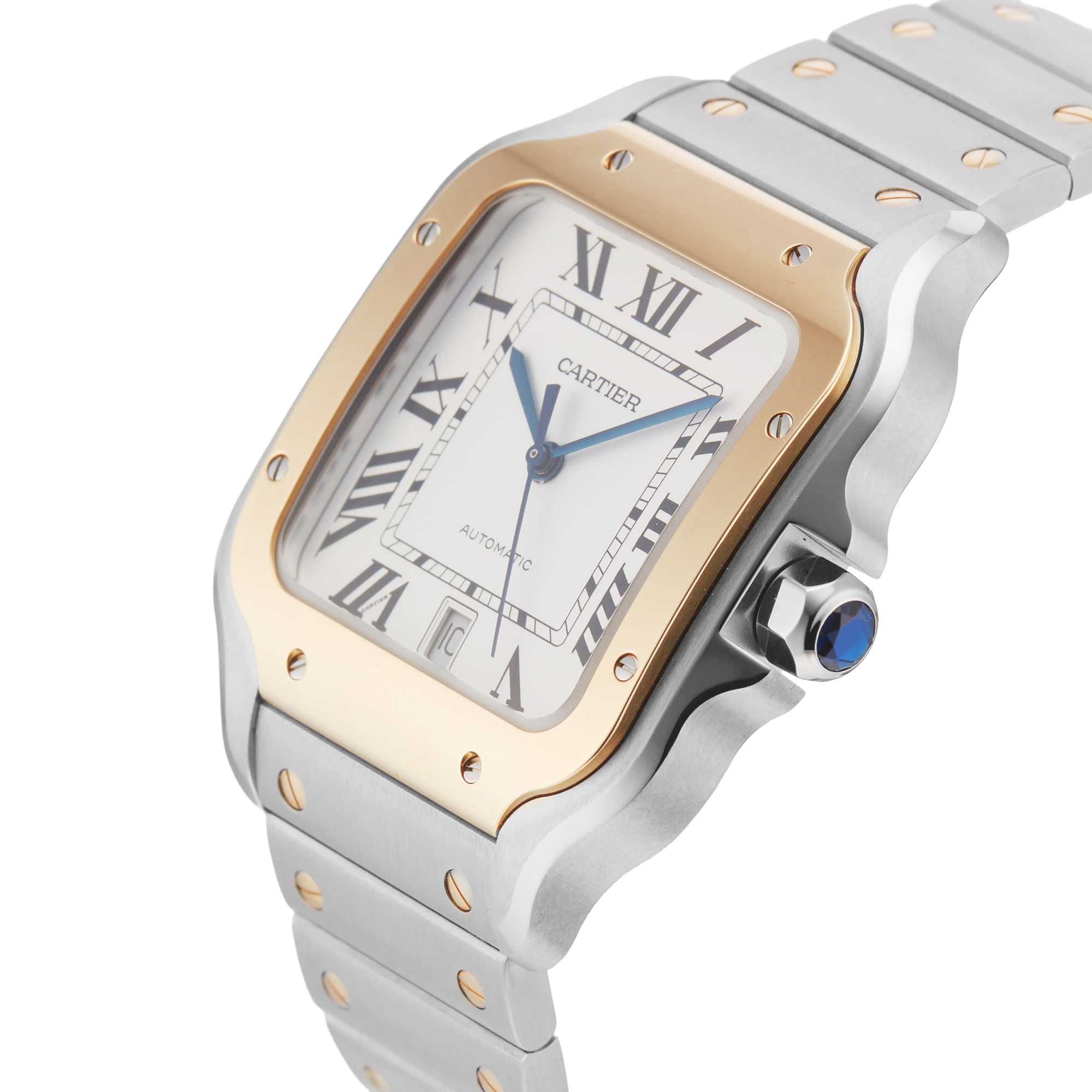 Pre-Owned Cartier Santos De 39.8mm Stainless Steel and Yellow Gold Pre-Owned Cartier Santos De 39.8mm Stainless Steel and Yellow Gold