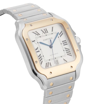 Pre-Owned Cartier Santos De 39.8mm Stainless Steel and Yellow Gold