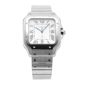 Pre-Owned Cartier Santos De 39.8mm Large Model Stainless Steel Pre-Owned Cartier Santos De 39.8mm Large Model Stainless Steel