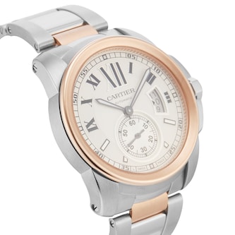 Pre-Owned Cartier Calibre De 42mm Stainless Steel and Rose Gold