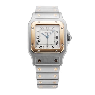 Pre-Owned Cartier Santos Galbee 29mm Stainless Steel and Yellow Gold Pre-Owned Cartier Santos Galbee 29mm Stainless Steel and Yellow Gold