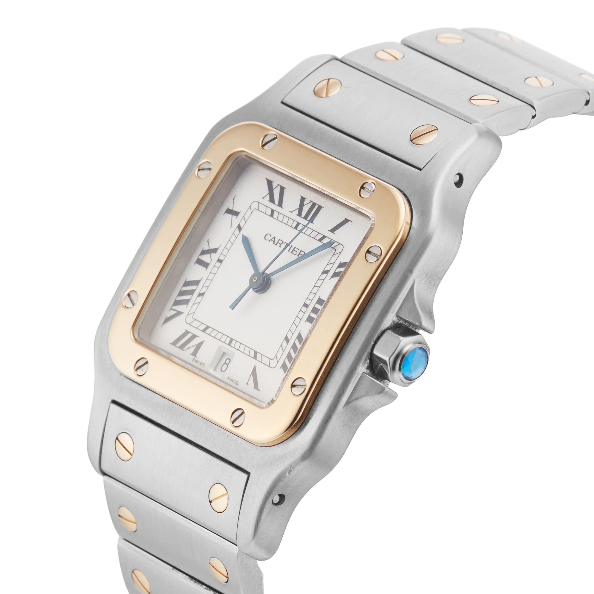 Pre-Owned Cartier Santos Galbee 29mm Stainless Steel and Yellow Gold Pre-Owned Cartier Santos Galbee 29mm Stainless Steel and Yellow Gold
