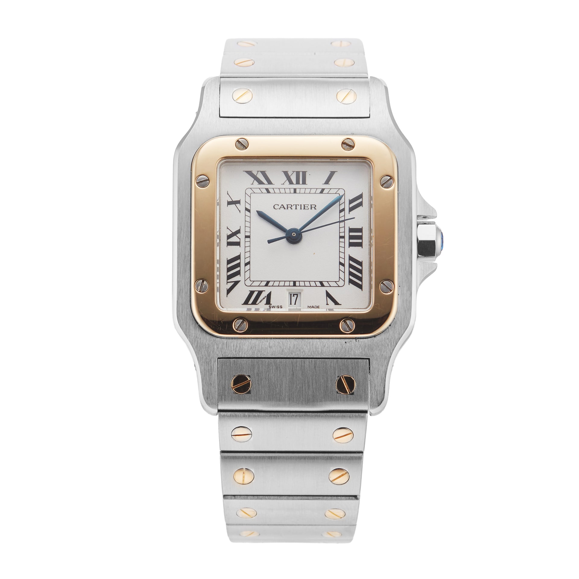 Pre-Owned Cartier Santos Galbee 29mm Stainless Steel and Yellow Gold Pre-Owned Cartier Santos Galbee 29mm Stainless Steel and Yellow Gold