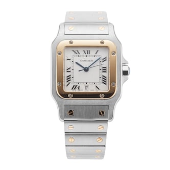 Pre-Owned Cartier Santos Galbee 29mm Stainless Steel and Yellow Gold Pre-Owned Cartier Santos Galbee 29mm Stainless Steel and Yellow Gold
