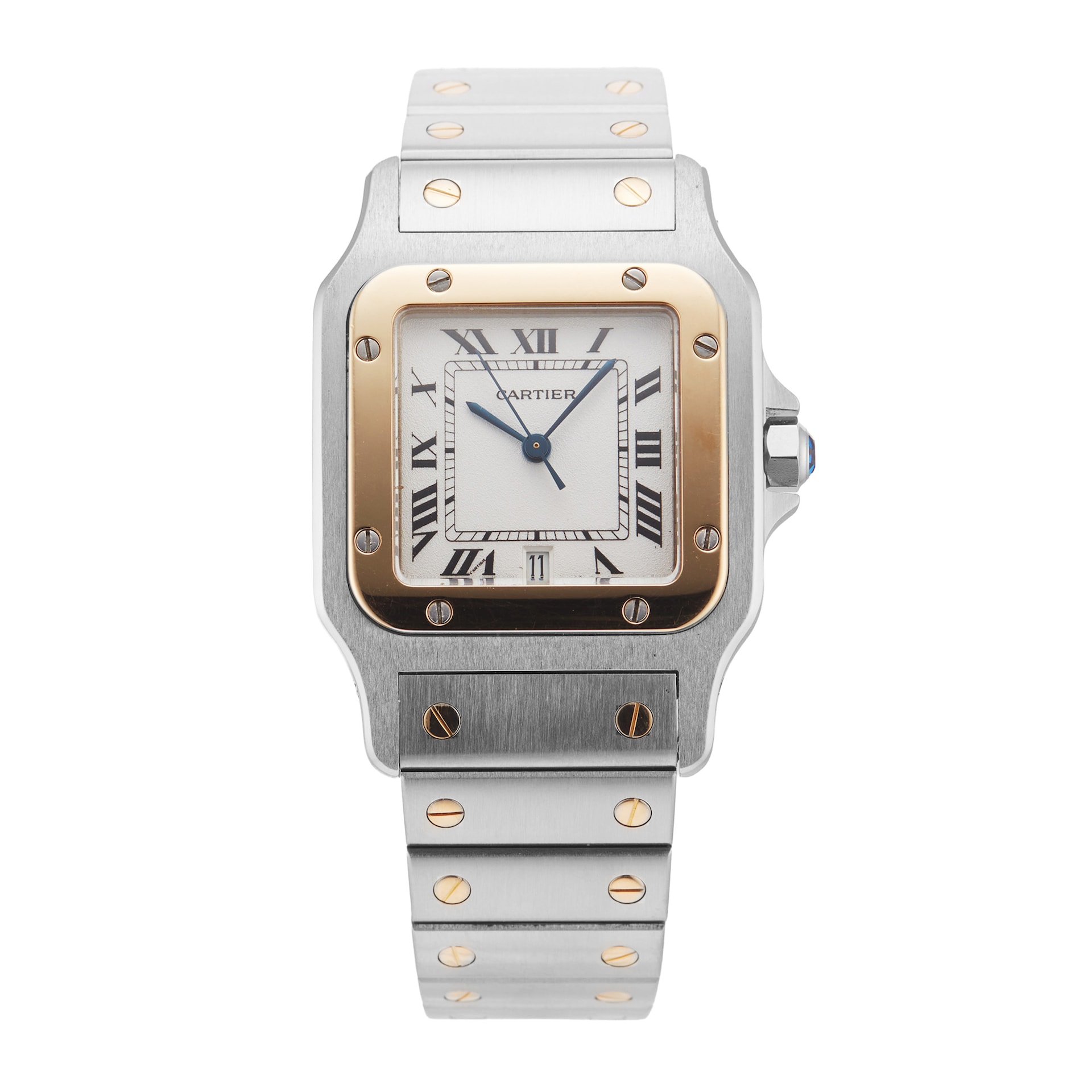 Pre-Owned Cartier Santos Galbee 29mm Stainless Steel and Yellow Gold Pre-Owned Cartier Santos Galbee 29mm Stainless Steel and Yellow Gold