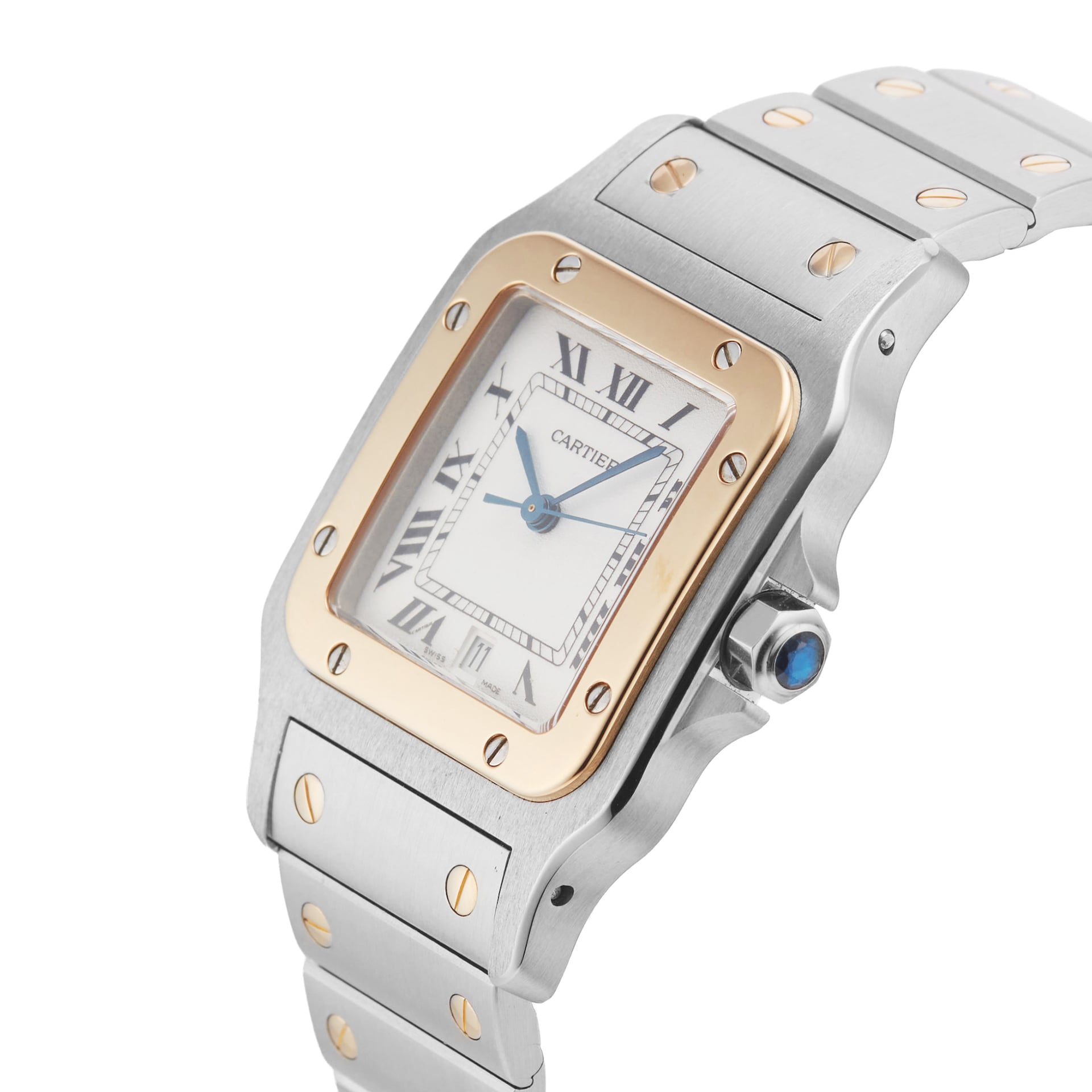 Pre-Owned Cartier Santos Galbee 29mm Stainless Steel and Yellow Gold Pre-Owned Cartier Santos Galbee 29mm Stainless Steel and Yellow Gold