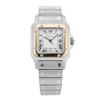 Pre-Owned Cartier Santos Galbee 28mm Stainless Steel and Yellow Gold Pre-Owned Cartier Santos Galbee 28mm Stainless Steel and Yellow Gold