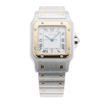 Pre-Owned Cartier Santos Galbee 28mm Stainless Steel and Yellow Gold