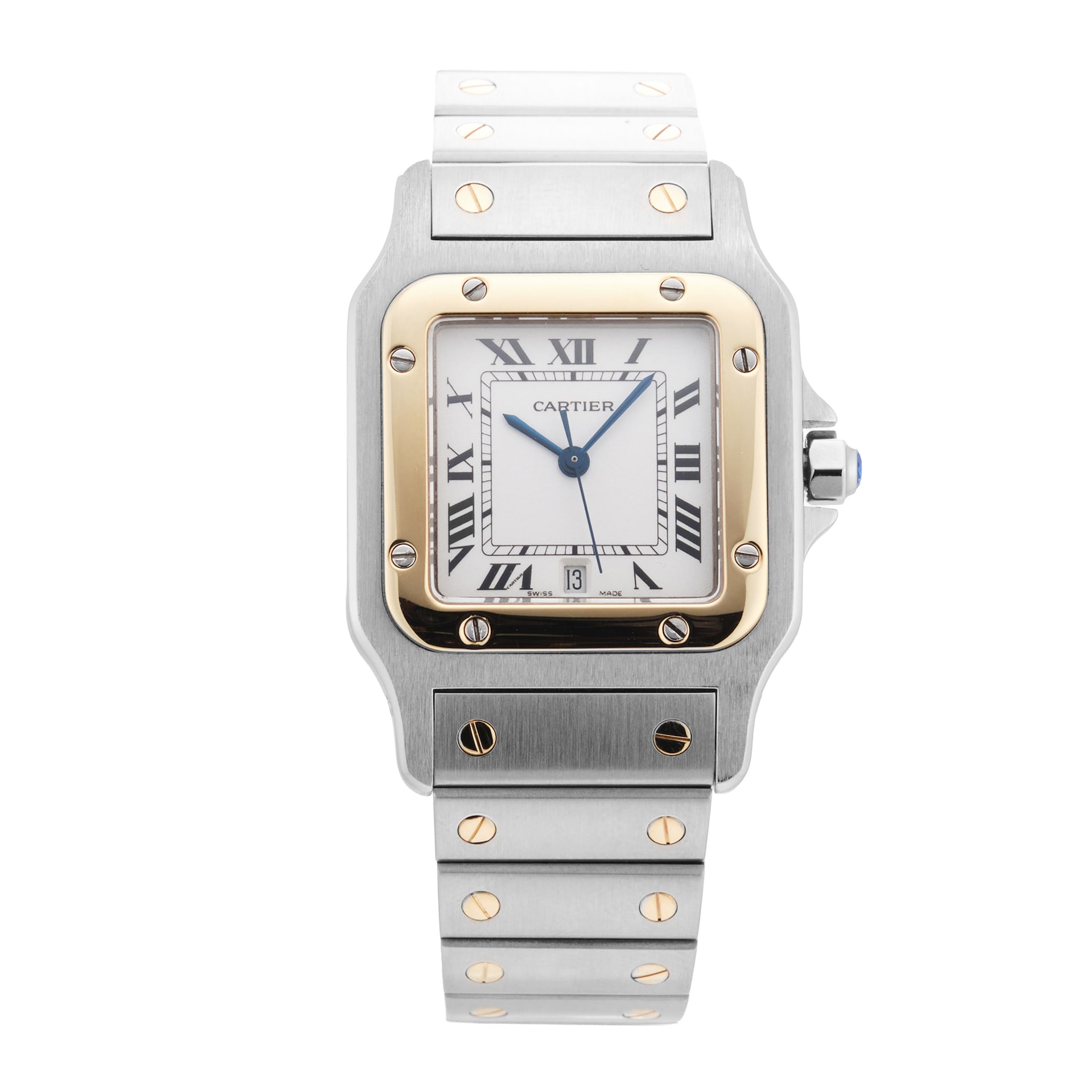 Pre-Owned Cartier Santos Galbee 28mm Stainless Steel and Yellow Gold