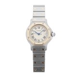 Pre-Owned Cartier Santos Octagon SM 25mm Stainless Steel and Yellow Gold