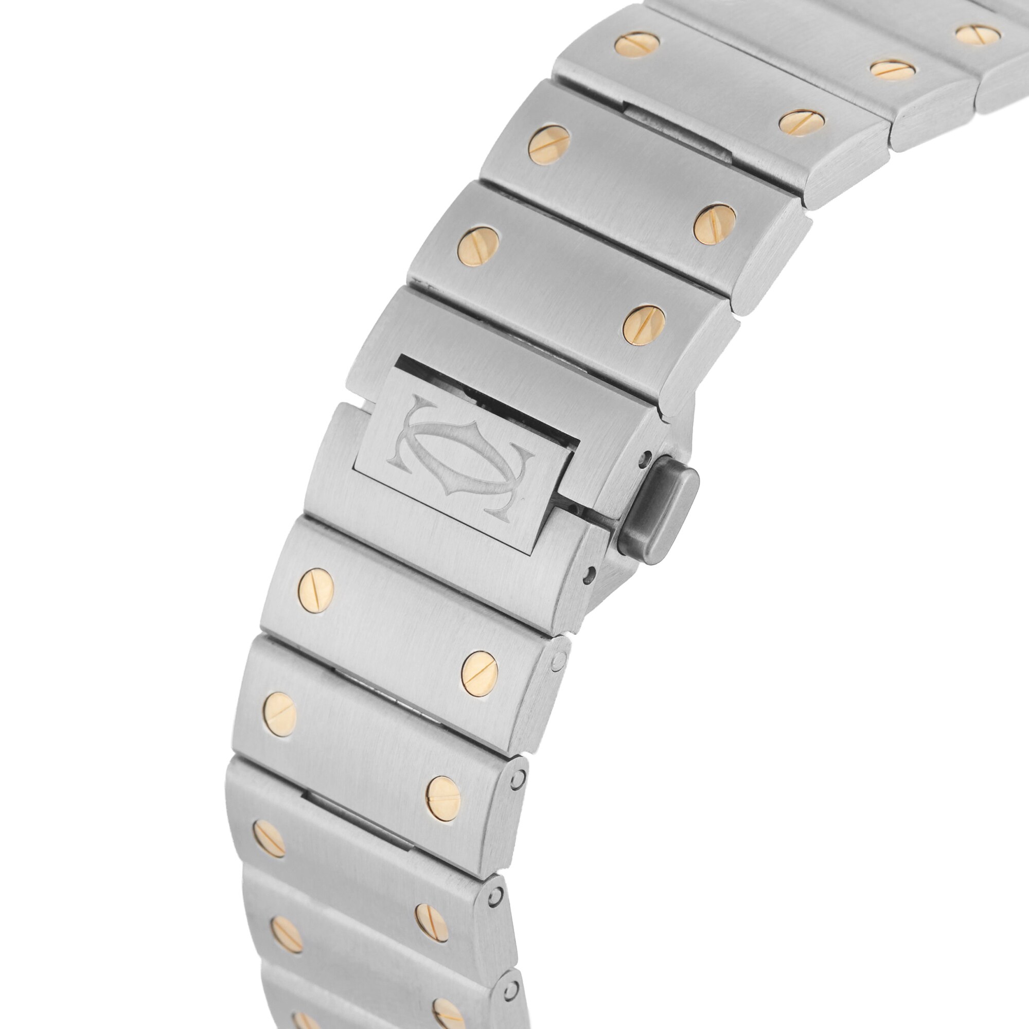 Pre-Owned Cartier Santos De Chronograph 44.9mm Stainless Steel and Yellow Gold Pre-Owned Cartier Santos De Chronograph 44.9mm Stainless Steel and Yellow Gold