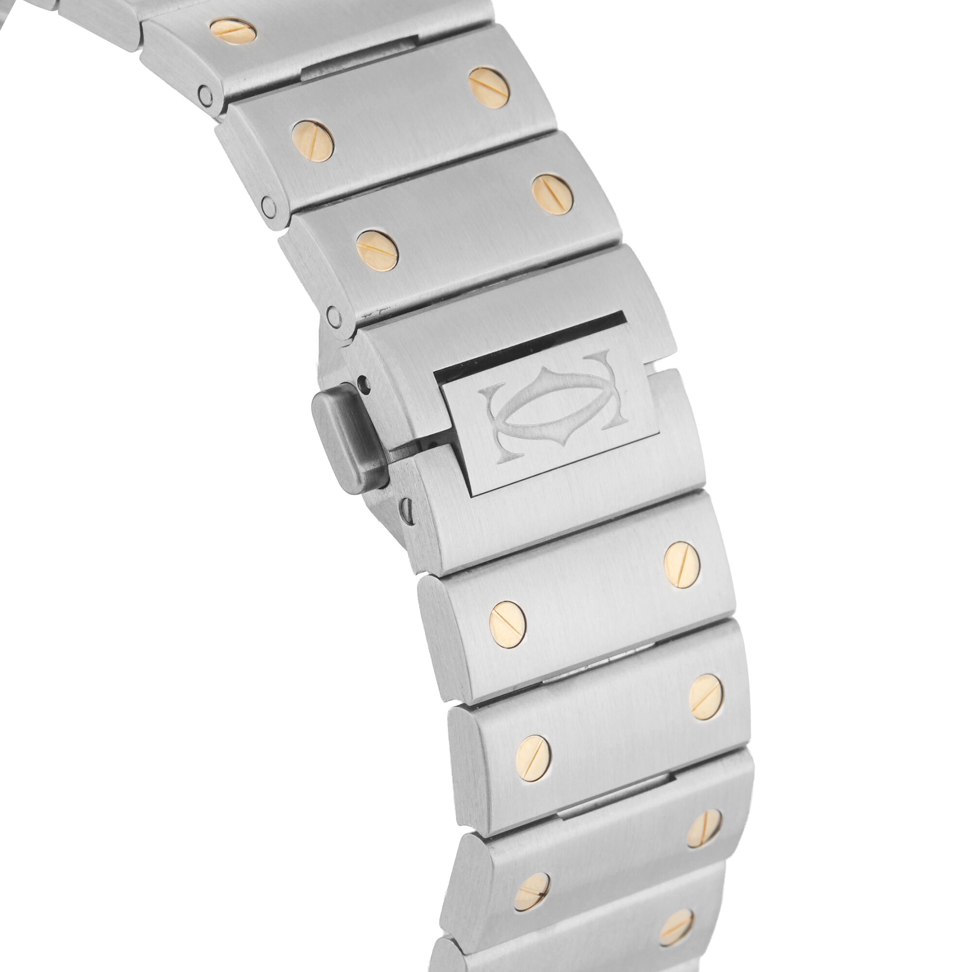 Pre-Owned Cartier Santos De Chronograph 44.9mm Stainless Steel and Yellow Gold Pre-Owned Cartier Santos De Chronograph 44.9mm Stainless Steel and Yellow Gold