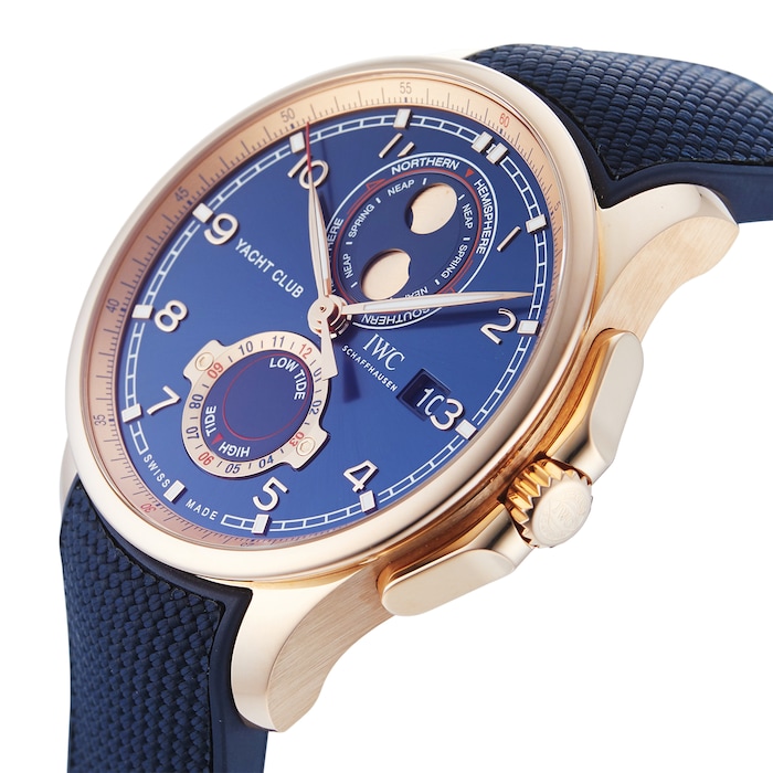 Pre-Owned IWC Pre-Owned IWC Portugieser Yacht Club Blue Rose Gold Mens Watch IW344001
