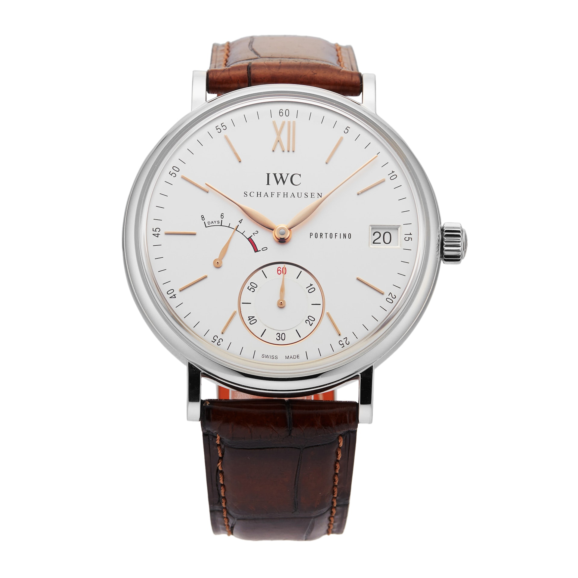 Pre-Owned IWC Portofino Hand-Wound Eight Days 45mm Stainless Steel