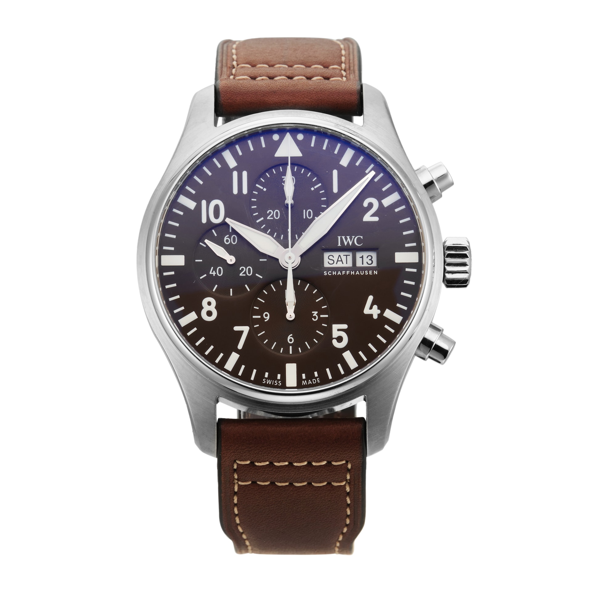Pre-Owned IWC Pilots Watch Chronograph Edition Antoine De Saint Exupery 43mm Stainless Steel
