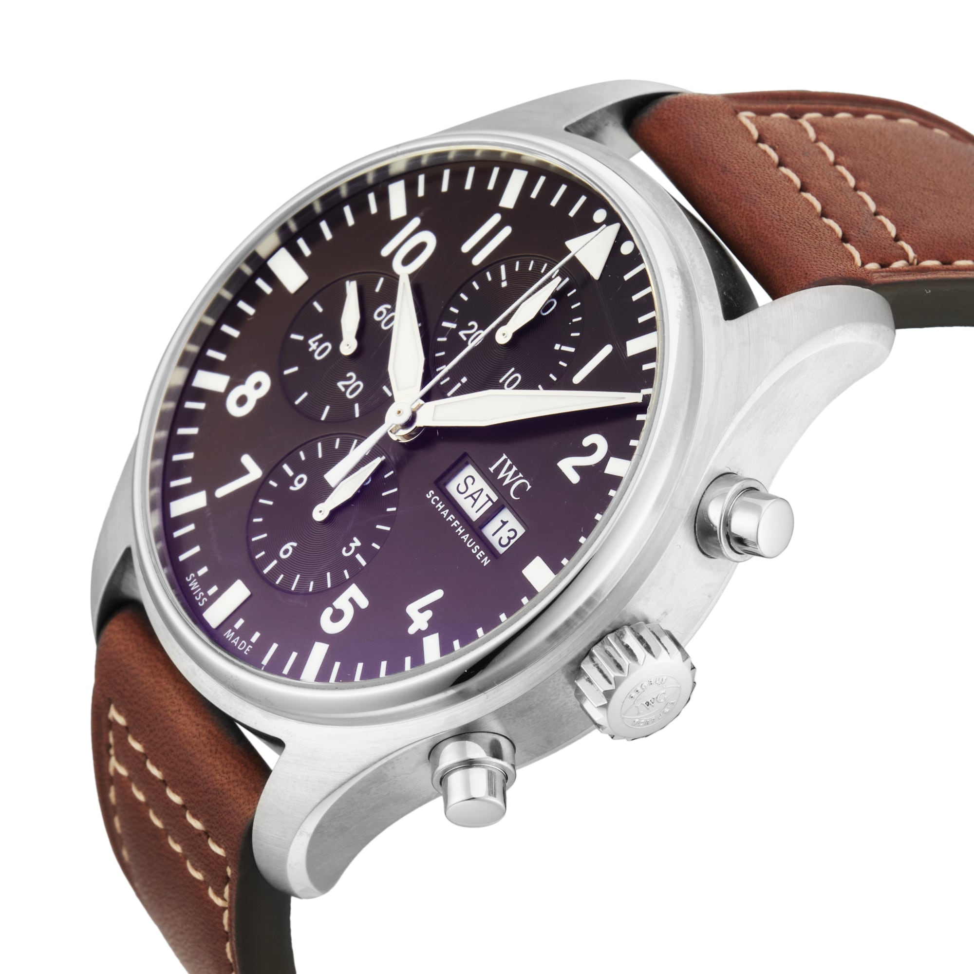 Pre-Owned IWC Pilots Watch Chronograph Edition Antoine De Saint Exupery 43mm Stainless Steel