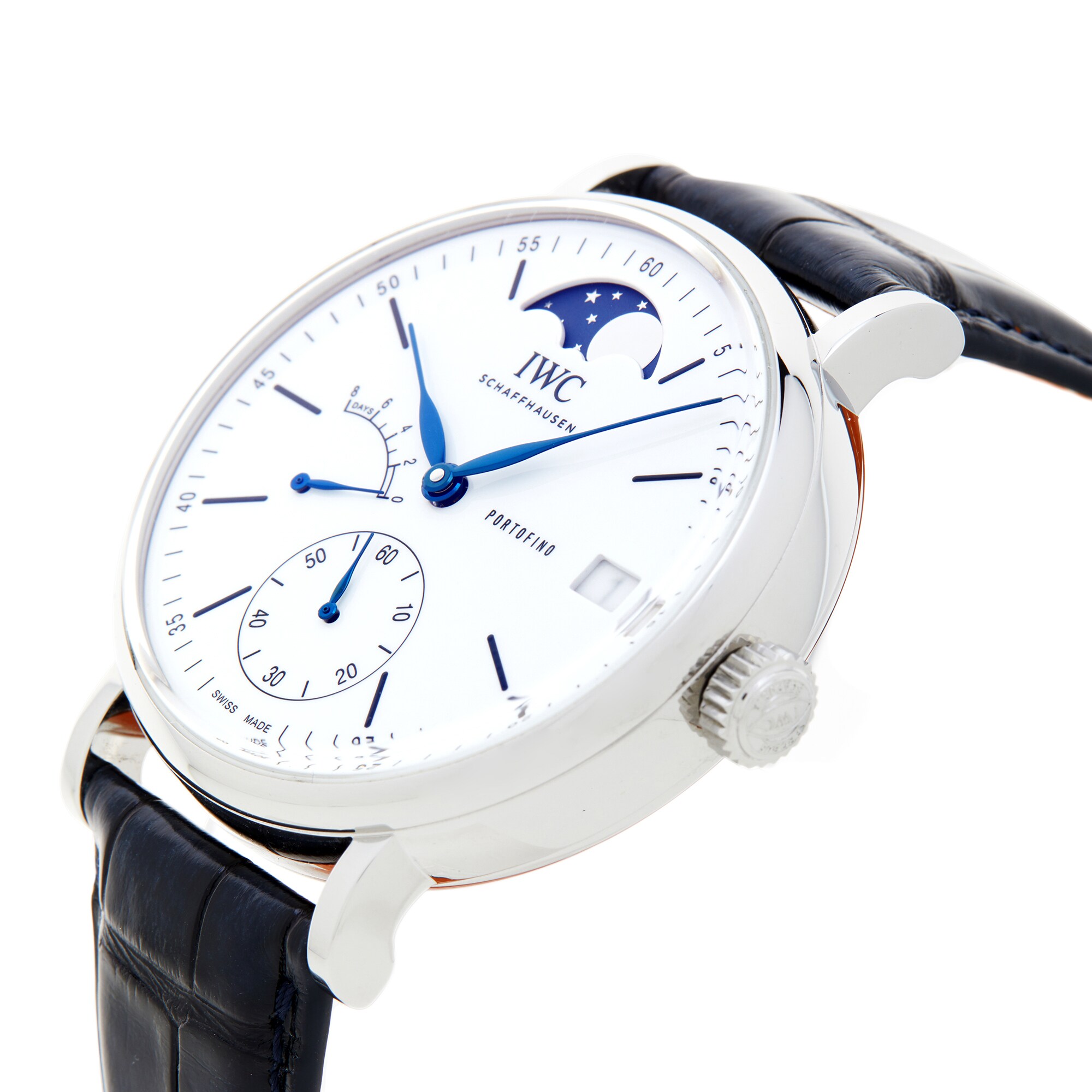 Pre-Owned IWC Portofino Hand-Wound Moon Phase Edition "150 Years Anniversary" 45MM, Stainless Steel IW516406