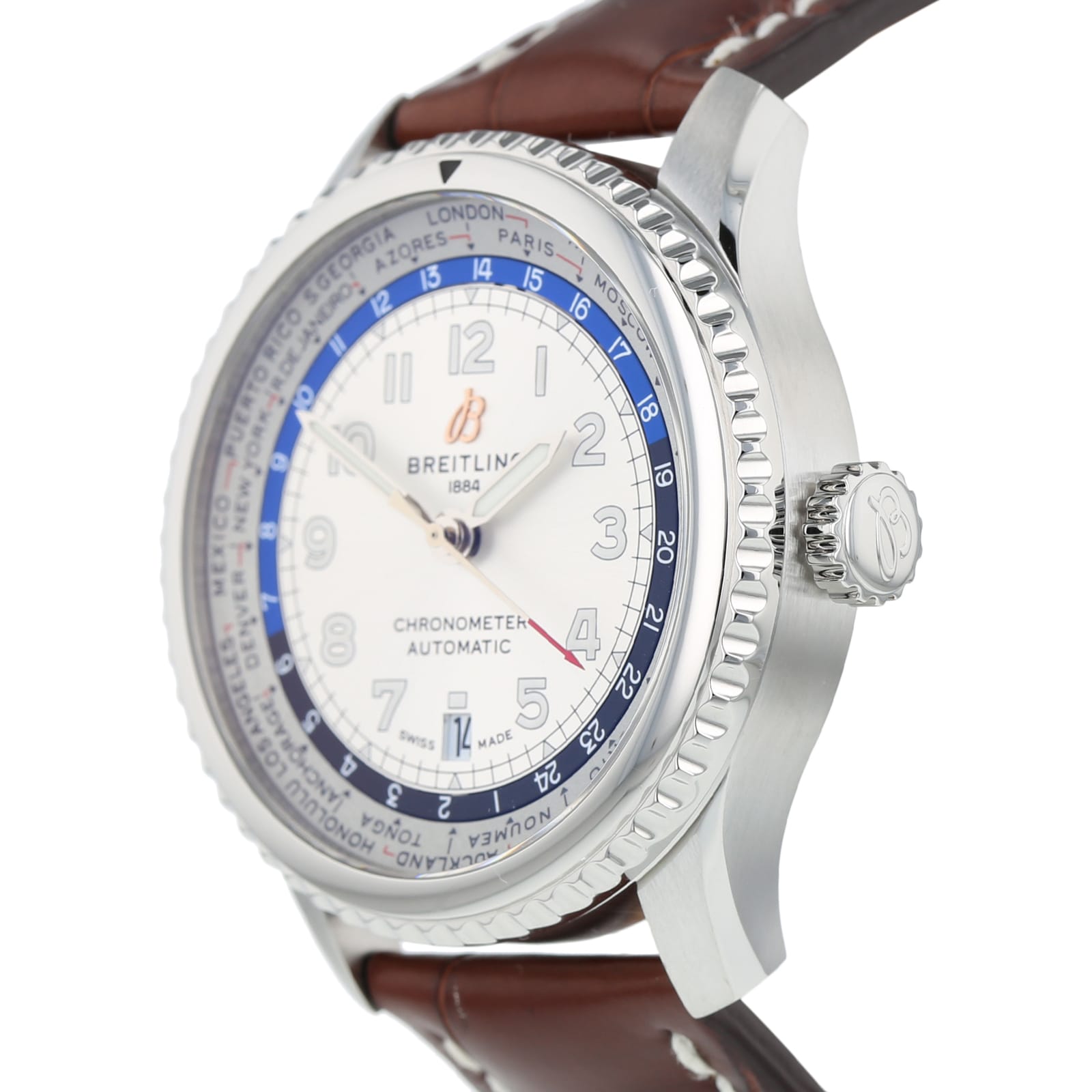 Pre-Owned Breitling Aviator 8 B35 Unitime Mens Watch AB3521U01G1P1