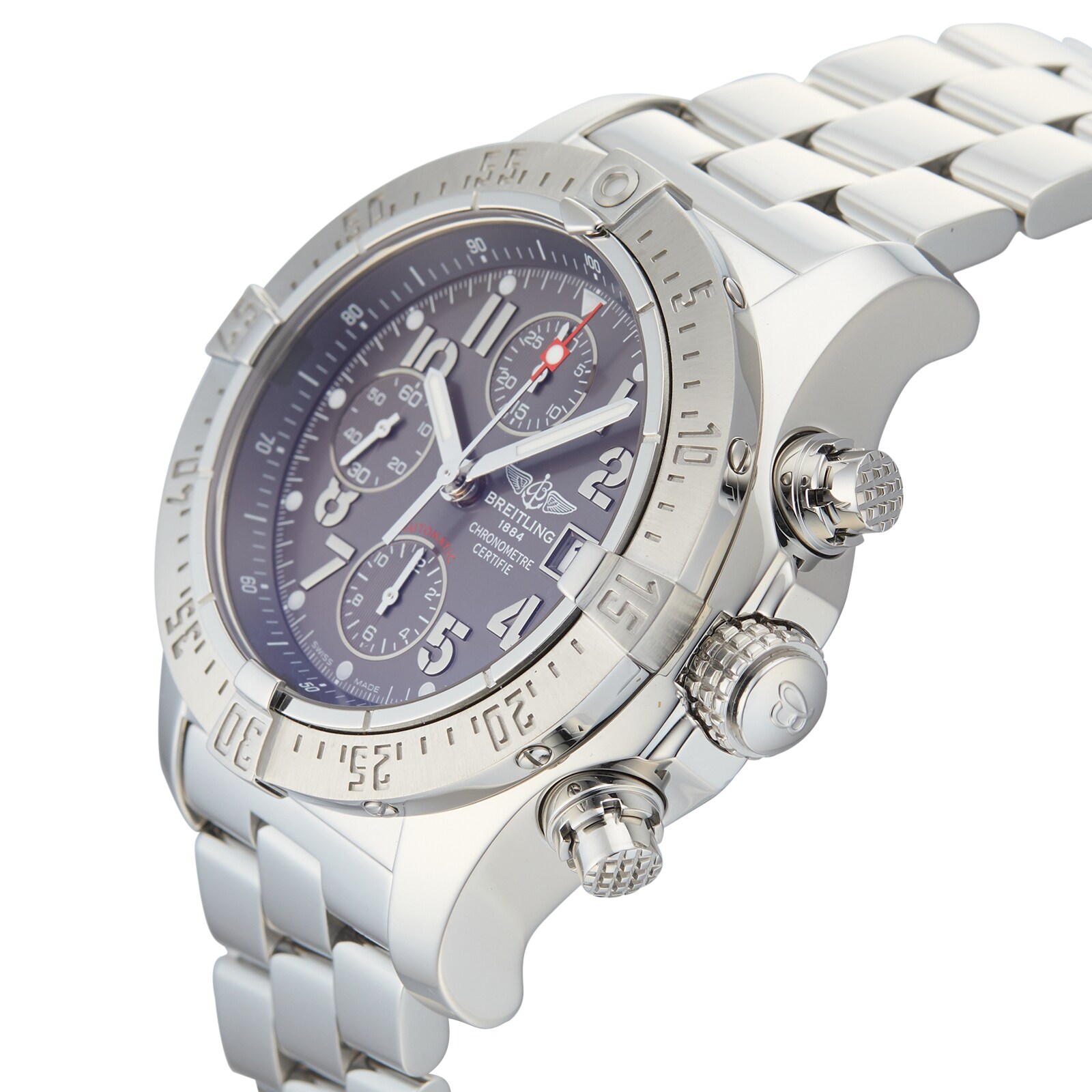 Pre-Owned Breitling Avenger Chronograph Grey Steel Mens Watch A1338012/F547