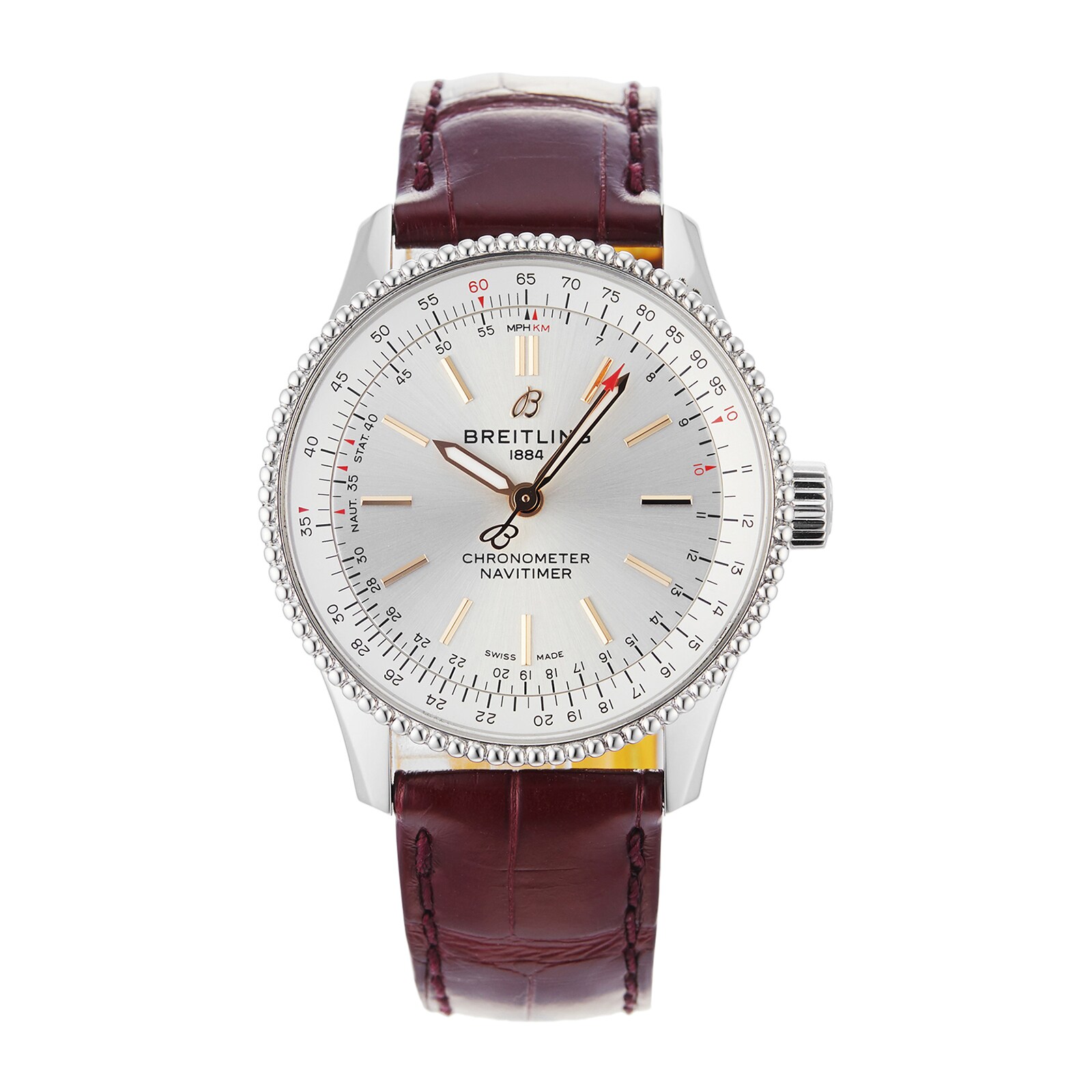Pre-Owned Breitling Navitimer Silver Steel Ladies Watch A17395F41G1P1