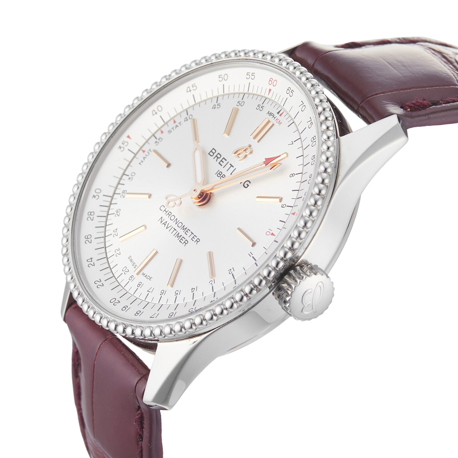Pre-Owned Breitling Navitimer Silver Steel Ladies Watch A17395F41G1P1