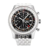 Pre-Owned Breitling Navitimer Black Steel Mens Watch A24322