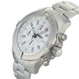 Pre-Owned Breitling Super Avenger White Steel Mens Watch A133751A1A1A1