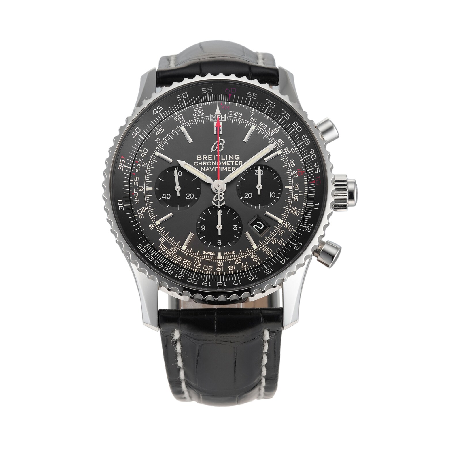 Pre-Owned Breitling Navitimer B03 Chronograph Rattrapante 45 Mens Watch AB03102A1F1P1 Pre-Owned Breitling Navitimer B03 Chronograph Rattrapante 45 Mens Watch AB03102A1F1P1
